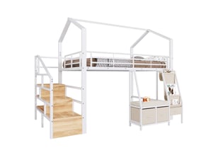 Lit mezzanine 140x200 cm   Morn Vibe coloris blanc