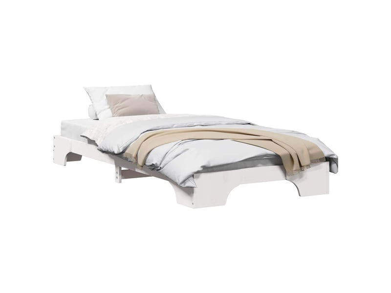 Lit simple- lit adulte - cadre de lit blanc 100 x 200 cm pin massif - Conforama A