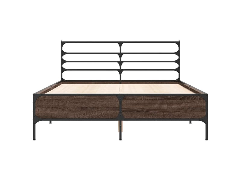  Lit double- lit adulte -  cadre de lit sans matelas chêne marron 120x200 cm  - Conforama C