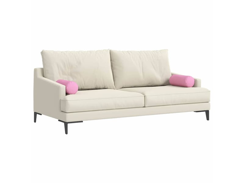 Lot de 2 coussins d'accent, coussins décoratifs, coussins lombaires tissu rose ø 15 x 40 cm cf56704 - Conforama C