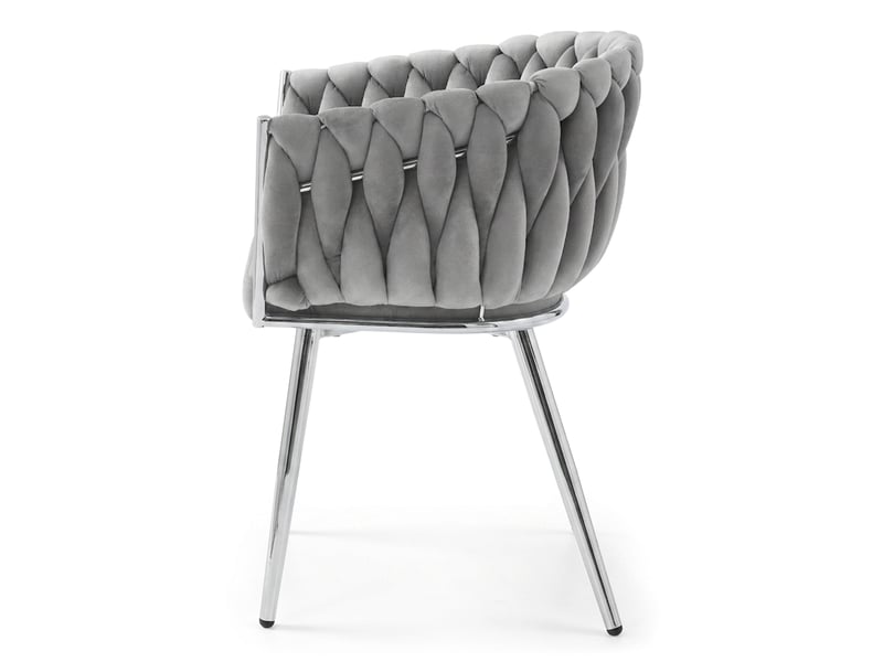  Chaise - leobert - orion - velours gris clairpieds chromés - 61 x 55 x 79 cm - lot de 2  - Conforama D