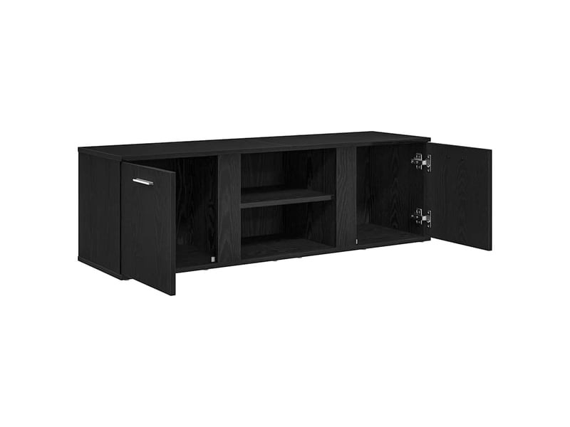  Meuble tv - banc tv - meuble de rangement en chêne noir 120x34x37 cm bois d'ingénierie  - Conforama E