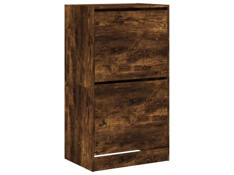  Meuble à chaussure | armoire à chaussures 2 tiroirs rabattables chêne fumé shl7847  - Conforama A