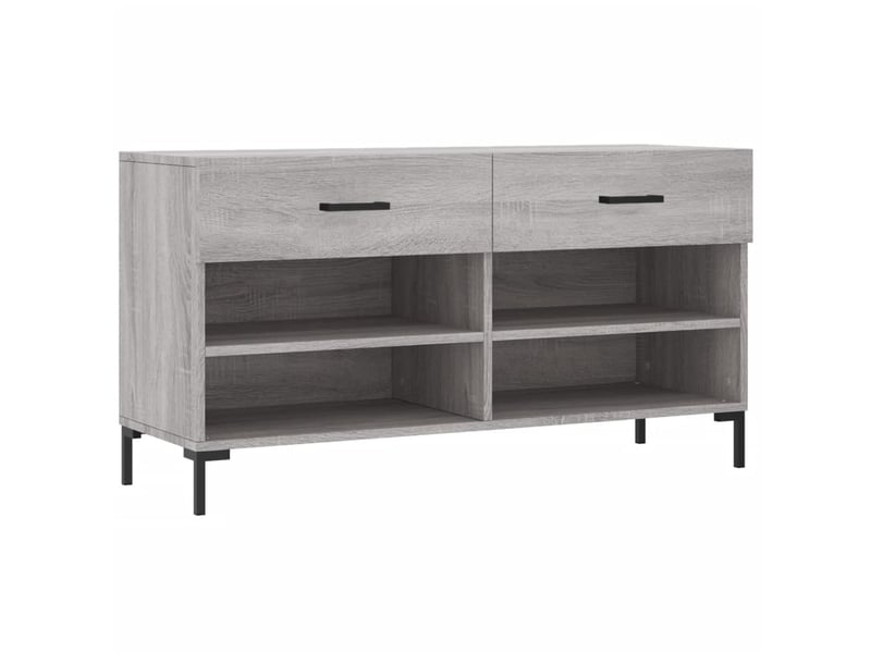  Banc à chaussures, meuble à chaussures sonoma gris 102x35x55 cm bois d'ingénierie shl3210  - Conforama A