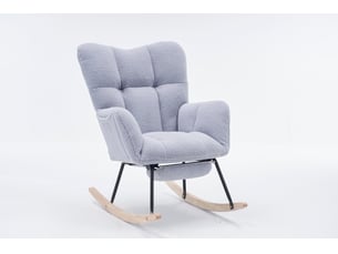 Fauteuil convertible MERAX fauteuil à bascule gris Tissu gris