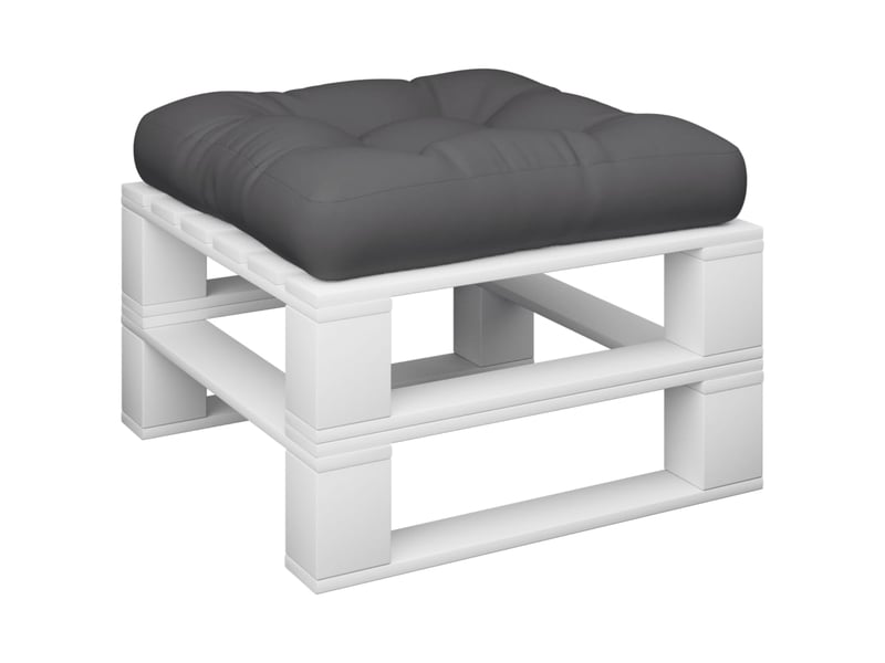  Coussin de palette, coussin de chaise, coussin de canapé anthracite 58x58x10 cm tissu cf55274  - Conforama C