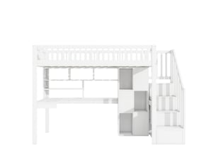 Lit mezzanine 90x200 cm <strong>ZOVIRA</strong>  <strong></strong> coloris blanc
