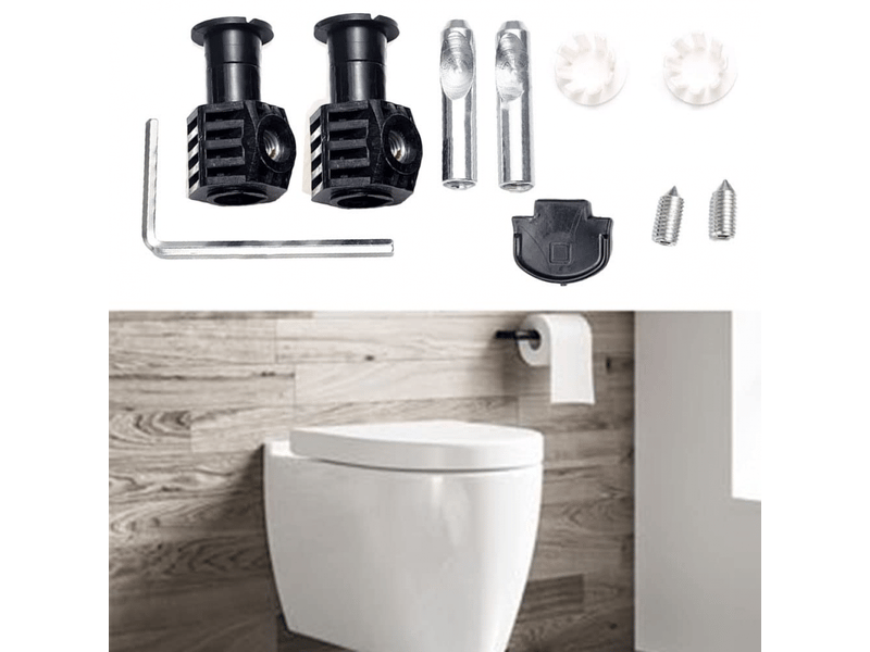  Kit de fixation universel pour wc suspendu, charnière de fixation, pour fixer solidement les wc suspendus (noir)  - Conforama C