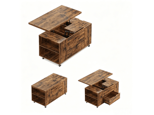 Table basse rectangulaire coloris bois foncé HAVRYA  - 50.5 cmx100 cm