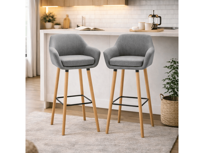 Lot de 2 tabourets de bar – confortables et élégants – design scandinave  - Conforama B