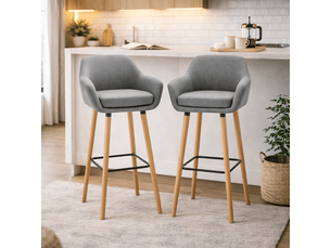 Lot de 2 tabourets de bar – confortables et élégants – design scandinave