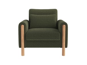 Fauteuil fixe OKWISH Tissu vert vendu A l'unité