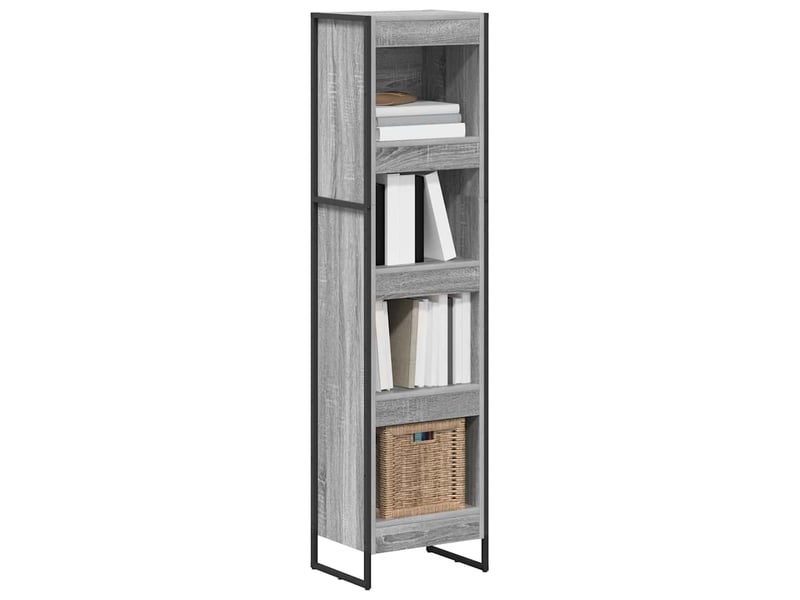  Bibliothèque, armoire à livres 40 x 30 x 155 cm bois d'ingénierie gris sonoma  - Conforama C