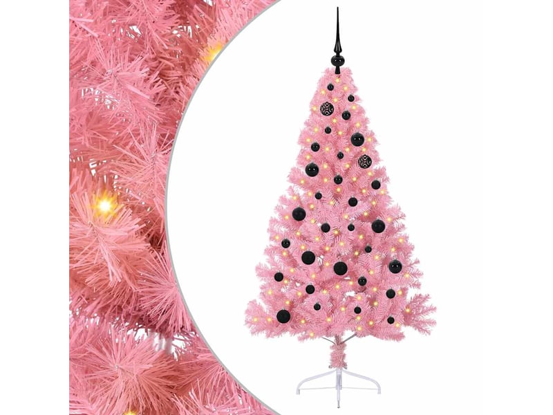  Sapin de noël - arbre de noël artificiel pré-éclairé rose 150 cm pvc  - Conforama A