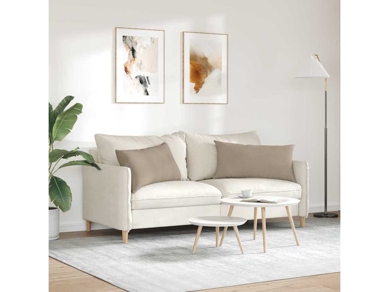 Lot de 2 coussins de canapé, coussins décoratifs tissu taupe 80 x 40 cm cf58967  - Conforama D