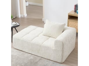 Canapé droit fixe <strong>MERAX</strong> <strong>canapé compressible</strong> 1 place Tissu beige