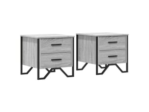 Lot de 2 tables de chevet - cabinet de chevet - table de nuit sonoma gris 40x41x40cm bois d'ingénierie