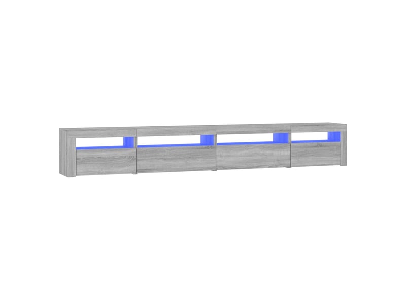 Meuble tv - banc tv - meuble de rangement avec lumières led sonoma gris 270x35x40 cm - Conforama A