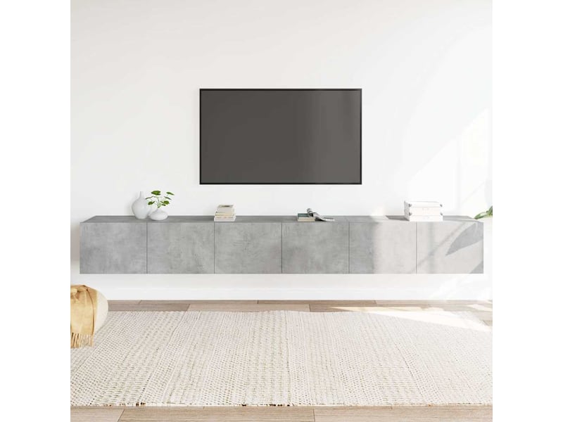  Ensemble de meubles tv 3 pcs gris béton bois d'ingénierie shl68286  - Conforama B