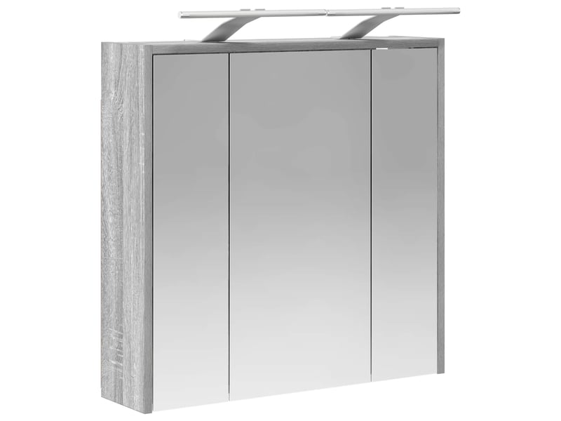  Armoire miroir de salle de bain, cabinet de salle de bain gris sonoma 63,5 x 16 x 62,5 cm cf65172  - Conforama E