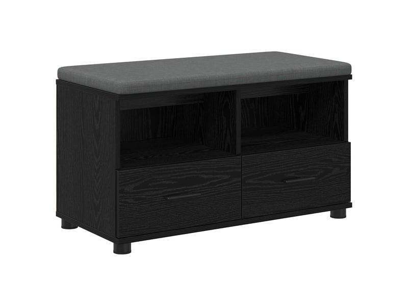  Banc d'entrée, banc interieur chêne noir 80x38x46 cm  - Conforama A