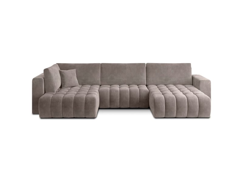  Canapé d'angle bonita convertible 6 places beige effet tissu – droit – 350x175cm  - Conforama A