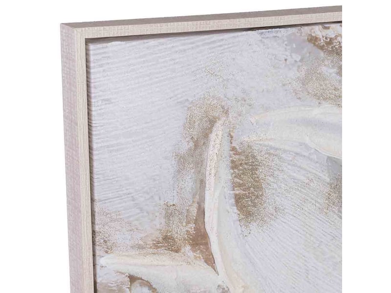  Tableau peint à la main avec cadre en bois blanc 103x4x143h cm  - Conforama E