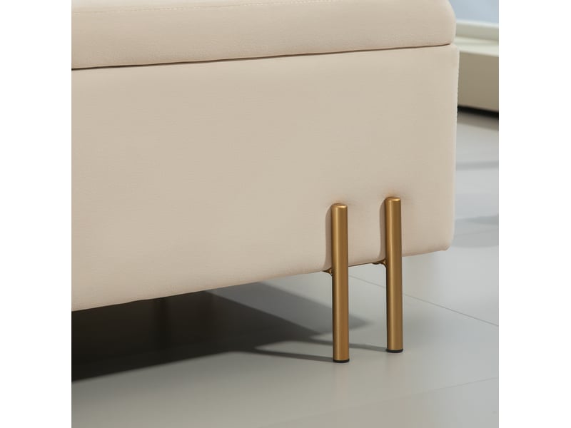  Banc coffre 100x40x42 cm avec rangement bois beige  - Conforama C