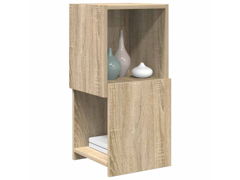  Meuble d'angle, meuble de rangement salon 30,5x30x65cm bois d'ingénierie chêne sonoma  - Conforama C