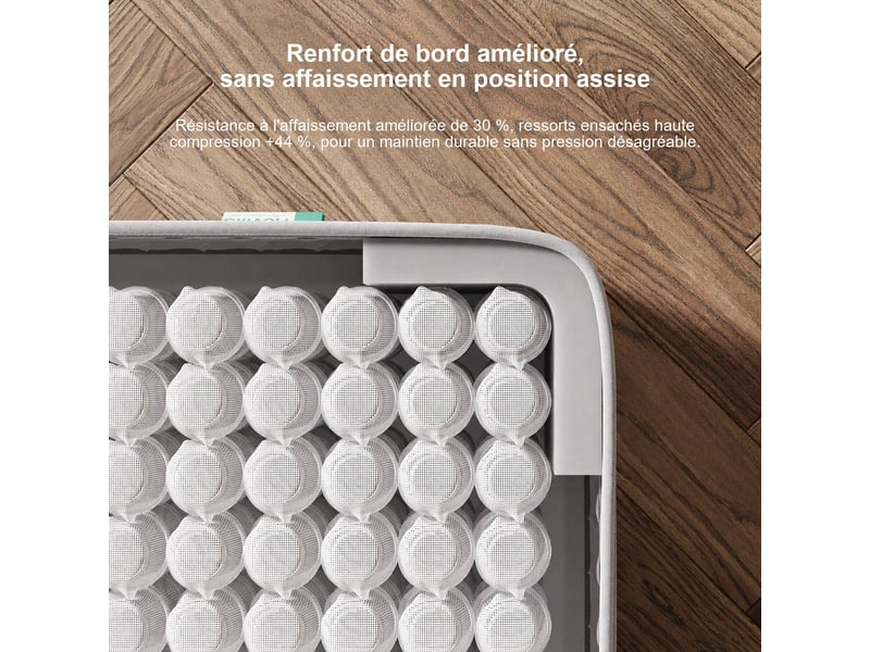  Novilla matelas en ressorts 90 x 200 cm, épaisseur 30 cm, réversible, 7 zones, tissu oeko-tex  - Conforama E