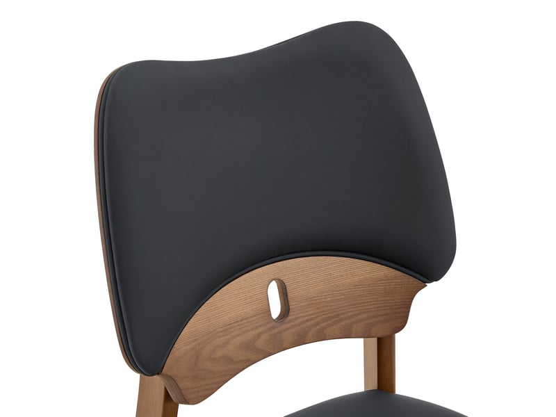  Lot de 2 chaises de salle à manger, chaise cuisine, chaise design papillon, assise confort, noir, bois, design contemporain  - Conforama D