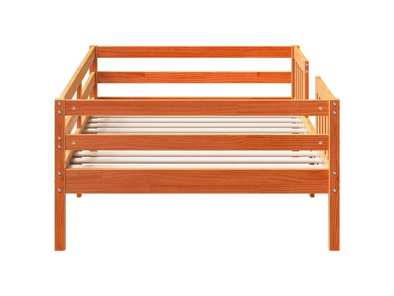  Lit simple- lit adulte -  cadre de lit sans matelas  marron 90x200 cm bois pin massif  - Conforama D