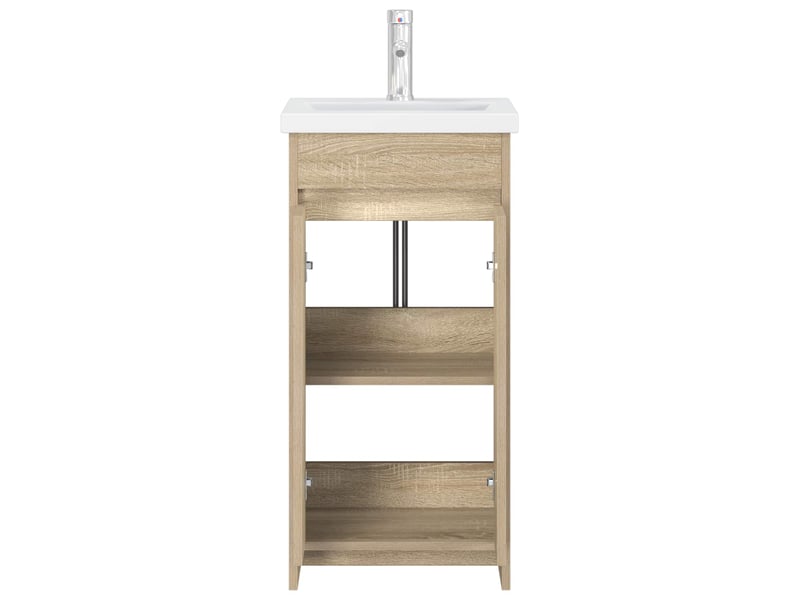  Meuble salle de bain avec évier, meuble de rangement chêne sonoma shl5309  - Conforama D