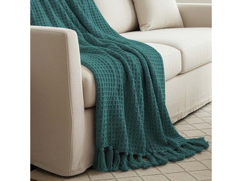  Plaid en coton 140x200 cm nael vert, par soleil d'ocre  - Conforama B