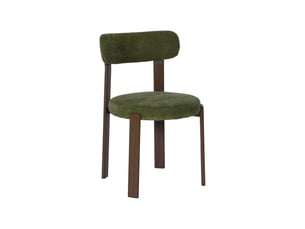 Lot de 2 chaises vintage acier effet bois foncé et tissu texturé kaki - gloria