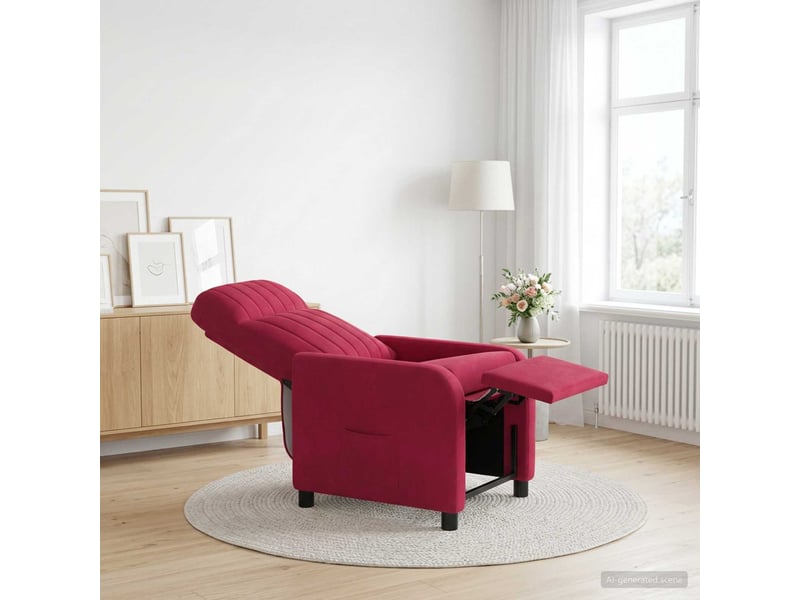  Vidaxl fauteuil inclinable bordeaux velours (v)  - Conforama B
