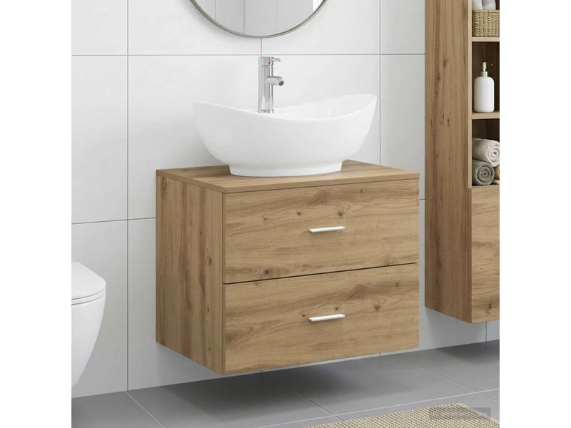  Ensemble de mobilier de salle de bain chêne artisanal cf64624  - Conforama B