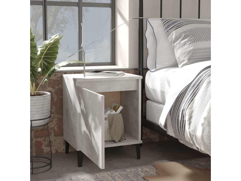  Tables de chevet - cabinet de chevet - table de nuit avec pieds en métal gris béton 40x30x50 cm  - Conforama B