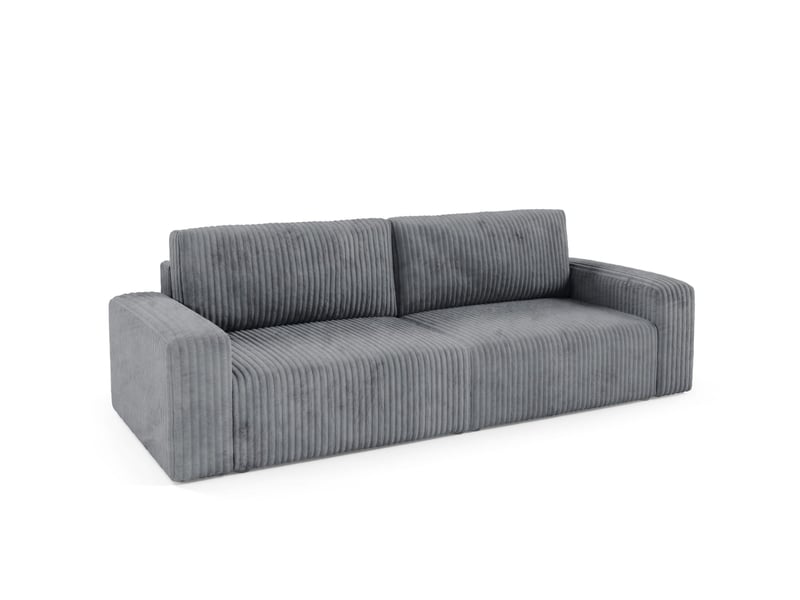Canapé convertible 4 places en velours côtelé fano gris - Conforama B