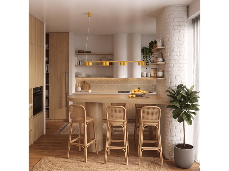  Lustre ovio 4 jaune gx53 aluminium moderne 208x122x12cm SL.3391 - Conforama B