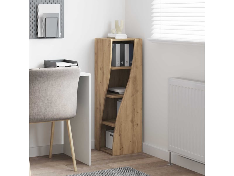 Meuble d'angle, meuble de rangement salon 32x32x102cm bois d'ingénierie chêne artisanal  - Conforama D
