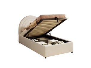 Lit coffre 90x200 cm <strong>MERAX</strong>  <strong>lit enfant beige</strong> coloris beige