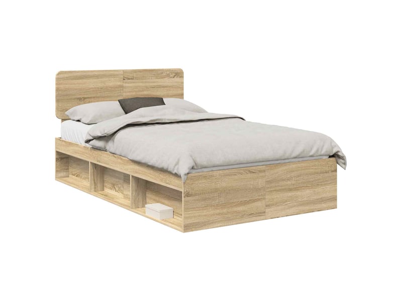  Lit double- lit adulte -  cadre de lit avec tête de lit sonoma 120 x 190 cm pin massif  - Conforama A