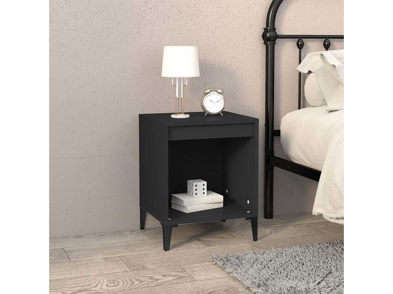  Lot de 2 tables de chevet - cabinet de chevet - table de nuit noir 40x35x50 cm  - Conforama B