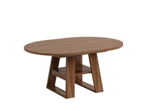 Table à manger extensible 150x110x75 cm avec rangement mdf noyer