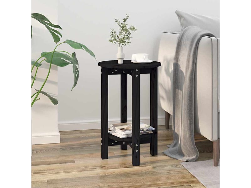  Table basse - table de salon - table à thé noir ø 40x60 cm bois massif de pin  - Conforama B