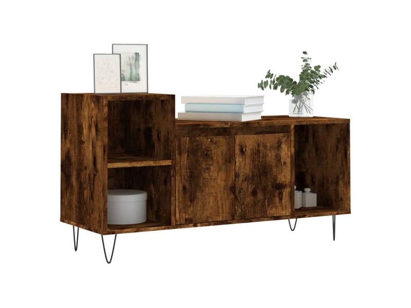  Meuble tv - banc tv - meuble de rangement chêne fumé 100x35x55 cm bois d'ingénierie  - Conforama C
