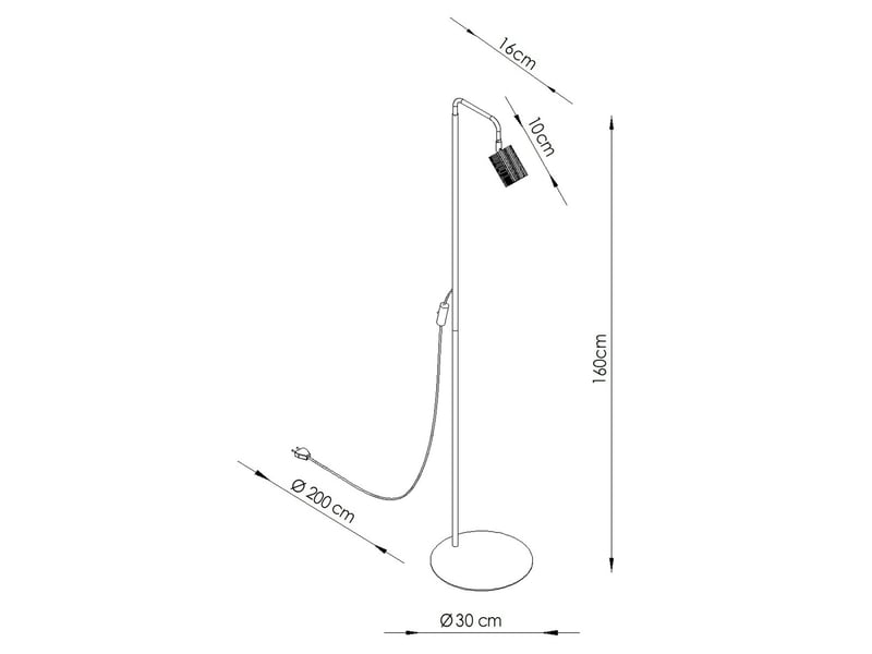 Lampadaire rayo 1 rose aluminium moderne 160x30x30cm SL.3286 - Conforama E