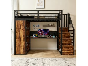 Lit mezzanine 90x200 cm <strong>MODENUIT </strong>  <strong></strong> coloris noir