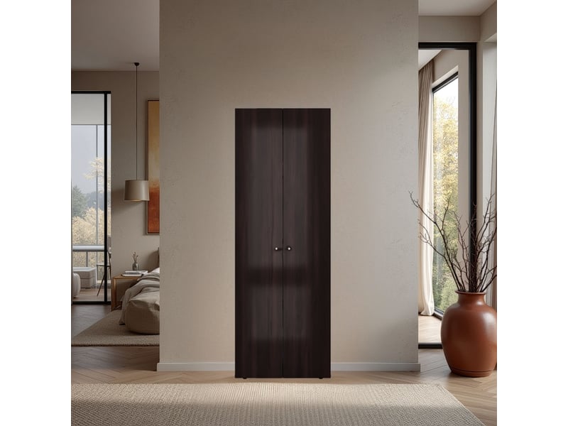  Armoire de 170 cm avec 2 portes et penderie, noyer  - Conforama B